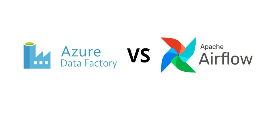 Azure Data Factory vs Apache Airflow logo comparison, representing the evaluation of two data orchestration tools